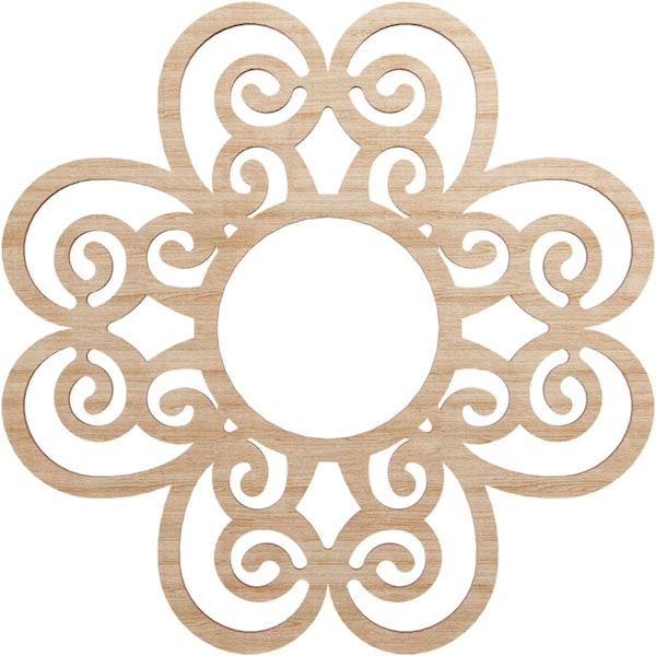 Ekena Millwork Cohen Wood Fretwork Pierced Ceiling Medallion, Alder, 16"OD x 5 1/2"ID x 1/4"T CMWP16X16X0250COAL - main